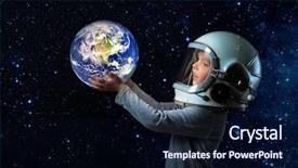  Presentation with nasa science astronaut - Presentation theme enhanced with children s technology - small child imagines himself background and a navy blue colored foreground
