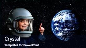  Presentation with astronaut - Theme consisting of children s technology - small child imagines himself background and a wine colored foreground