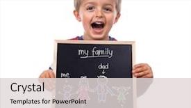  Presentation with young children - Presentation theme with children s writing - young child holding my family background and a lemonade colored foreground