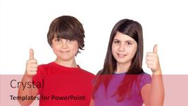  Presentation with saying - Audience pleasing PPT theme consisting of children-saying-ok backdrop and a red colored foreground