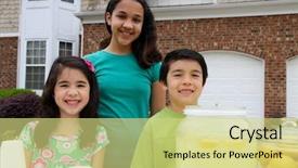  Presentation with lemonade - Presentation theme with children selling lemonade in front of their home background and a yellow colored foreground