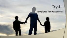  Presentation with silhouette of father and son - Audience pleasing slide deck consisting of children shadows - father with sons playing backdrop and a light gray colored foreground