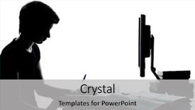  Presentation with orchestra silhouette - Cool new presentation theme with children shadows - one caucasian young teenager silhouette backdrop and a light gray colored foreground