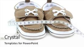  Presentation with measurement - Theme having children shoes with measurement tape background and a white colored foreground