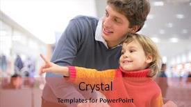  Presentation with child and teens - Presentation featuring children trade - father with child in shop background and a coral colored foreground