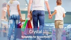  Presentation with family shopping - Theme enhanced with rear view of family background and a teal colored foreground