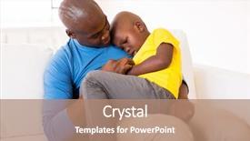 Presentation with father - Slides having children sick - african american father comforting his background and a coral colored foreground