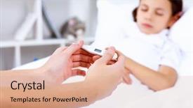  Presentation with illness - Audience pleasing presentation design consisting of children sick - little girl with illness backdrop and a coral colored foreground