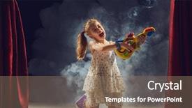  Presentation with guitar - Colorful slides enhanced with dreams of becoming a rock backdrop and a coral colored foreground