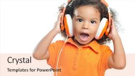  Presentation with afro caribbean - Colorful slide deck enhanced with afro hairstyle enjoying her music backdrop and a yellow colored foreground