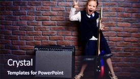  Presentation with music school - Amazing presentation theme having preschool stars - modern little girl in school backdrop and a tawny brown colored foreground