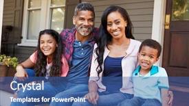  Presentation with family children - Theme consisting of american west - family with children sit background and a ocean colored foreground