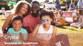  Presentation with family children - Beautiful slide set featuring children sitting on rug backdrop and a coral colored foreground