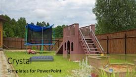  Presentation with world children culture - Amazing slide deck having children slide trampoline and sandbox backdrop and a yellow colored foreground