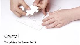  Presentation with solving - Cool new presentation with children solving blank puzzle backdrop and a white colored foreground