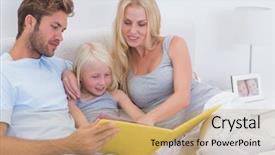  Presentation with story - Audience pleasing theme consisting of children storybook - beautiful couple reading a story backdrop and a coral colored foreground