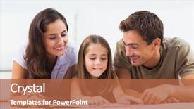  Presentation with living room family - Presentation consisting of children storybook - family lying on a carpet background and a red colored foreground