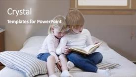  Presentation with storybook - Cool new presentation design with children storybook - full length of two young backdrop and a gray colored foreground