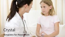  Presentation with giving to god - Amazing PPT theme having children surgery - doctor giving checkup to young backdrop and a  colored foreground