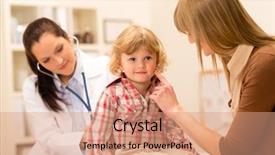  Presentation with girl power esami medie - Slide deck with children surgery - little girl being examine background and a coral colored foreground