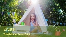  Presentation with summer party - Audience pleasing slides consisting of children tea party - adorable little girl having fun backdrop and a  colored foreground