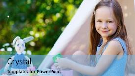  Presentation with summer party - Amazing slide deck having children tea party - adorable little girl having fun backdrop and a  colored foreground