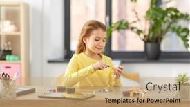  Presentation with children playing - Amazing slides having children-technology-and-science-concept backdrop and a coral colored foreground