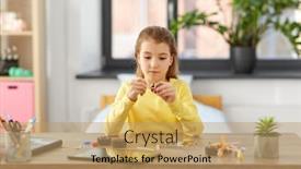  Presentation with children playing - Slides consisting of children-technology-and-science-concept background and a coral colored foreground