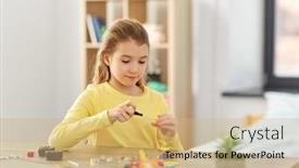  Presentation with children playing - Presentation theme consisting of children-technology-and-science-concept background and a coral colored foreground