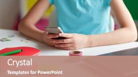  Presentation with communication - Colorful theme enhanced with children technology and communication concept backdrop and a  colored foreground