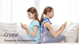  Presentation with addiction - Slide deck with children technology friends and addiction background and a lemonade colored foreground