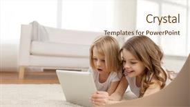  Presentation with technology - Slide set consisting of children technology and home concept background and a cream colored foreground