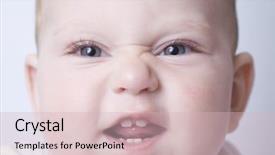  Presentation with baby teeth - Colorful PPT theme enhanced with children teeth - closeup portrait of baby boy backdrop and a  colored foreground