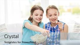  Presentation with cartoon children - PPT layouts enhanced with children television friends and friendship background and a light blue colored foreground