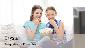  Presentation with children moslem - Slide deck having children television friends and friendship background and a lemonade colored foreground