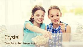  Presentation with diverse children cartoons - Audience pleasing slides consisting of children television friends and friendship backdrop and a  colored foreground