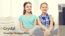  Presentation with diabetes screening in children - Cool new PPT theme with children television friends and friendship backdrop and a  colored foreground