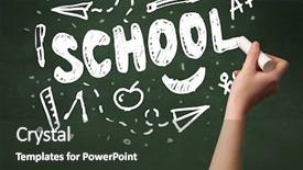  Presentation with school clean - Presentation theme enhanced with children things on clean green background and a dark gray colored foreground