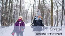  Presentation with snow day - Beautiful PPT layouts featuring children-throwing-snow backdrop and a light blue colored foreground