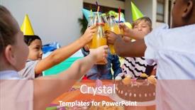  Presentation with children birthday - Cool new presentation with children toasting juice during birthday party backdrop and a coral colored foreground
