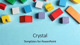  Presentation with toy - PPT layouts with children toys on blue background background and a arctic colored foreground