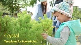  Presentation with family tree - Theme having children trade - cute boy and his family background and a tawny brown colored foreground