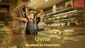  Presentation with grocery store - Cool new slide deck with children trade - family near display with cakes backdrop and a tawny brown colored foreground