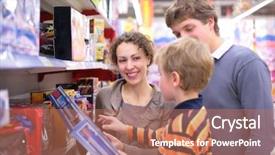  Presentation with children parents - PPT layouts consisting of children trade - parents with son in toy background and a coral colored foreground