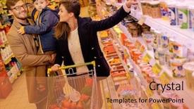  Presentation with trade - Cool new theme with children trade - young family in a grocery backdrop and a coral colored foreground