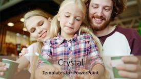  Presentation with children parents - Theme with children trade - young parents with drinks looking background and a  colored foreground