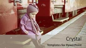  Presentation with baby fashion - PPT layouts enhanced with children train - little cute girl ready background and a  colored foreground