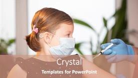  Presentation with immunization - Colorful PPT theme enhanced with children-vaccinating-immunization-concept-doctor backdrop and a coral colored foreground