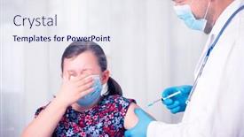  Presentation with immunization - Audience pleasing presentation design consisting of children-vaccinating-immunization-concept-doctor backdrop and a sky blue colored foreground