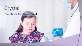  Presentation with immunization - PPT layouts featuring children-vaccinating-immunization-concept-doctor background and a sky blue colored foreground